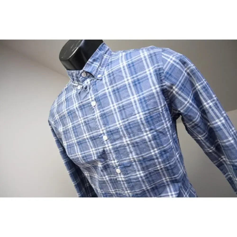 J Crew Dress Shirt Heathered Cotton Plaid‎ Long Sleeve Button Up Mens XS XSMALL